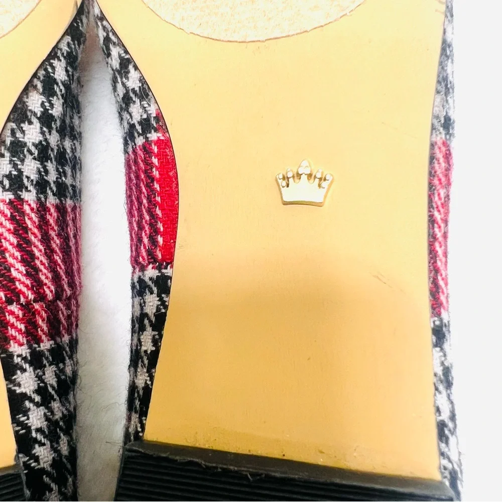 DEESIGNS By Dee Ocleppo Red Black White Plaid Gold Crown Loafers Flats S… - Picture 10 of 12
